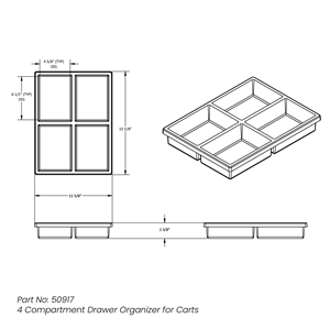 50917 | 4 Compartment Drawer Organizer for Carts